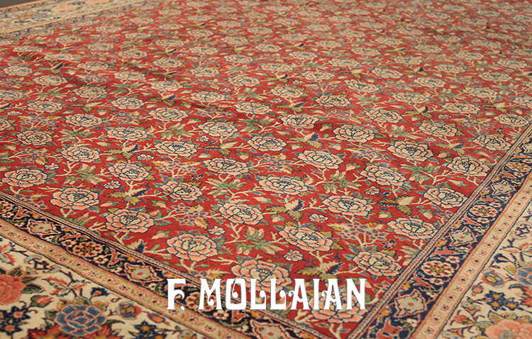 Semi-Antique Persian Kashan Kurk Gallery Carpet n°:99826638